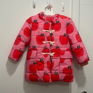 Boden 3-4Y Fleece Lined Apple Winter Jacket